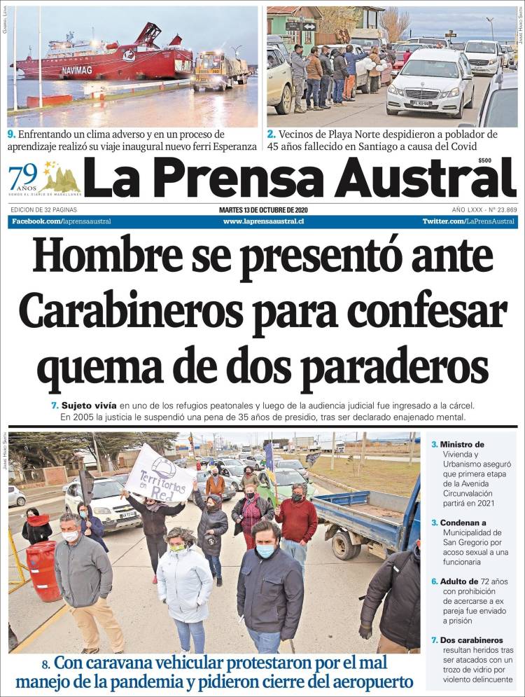 Portada de El Magallanes (Chile)