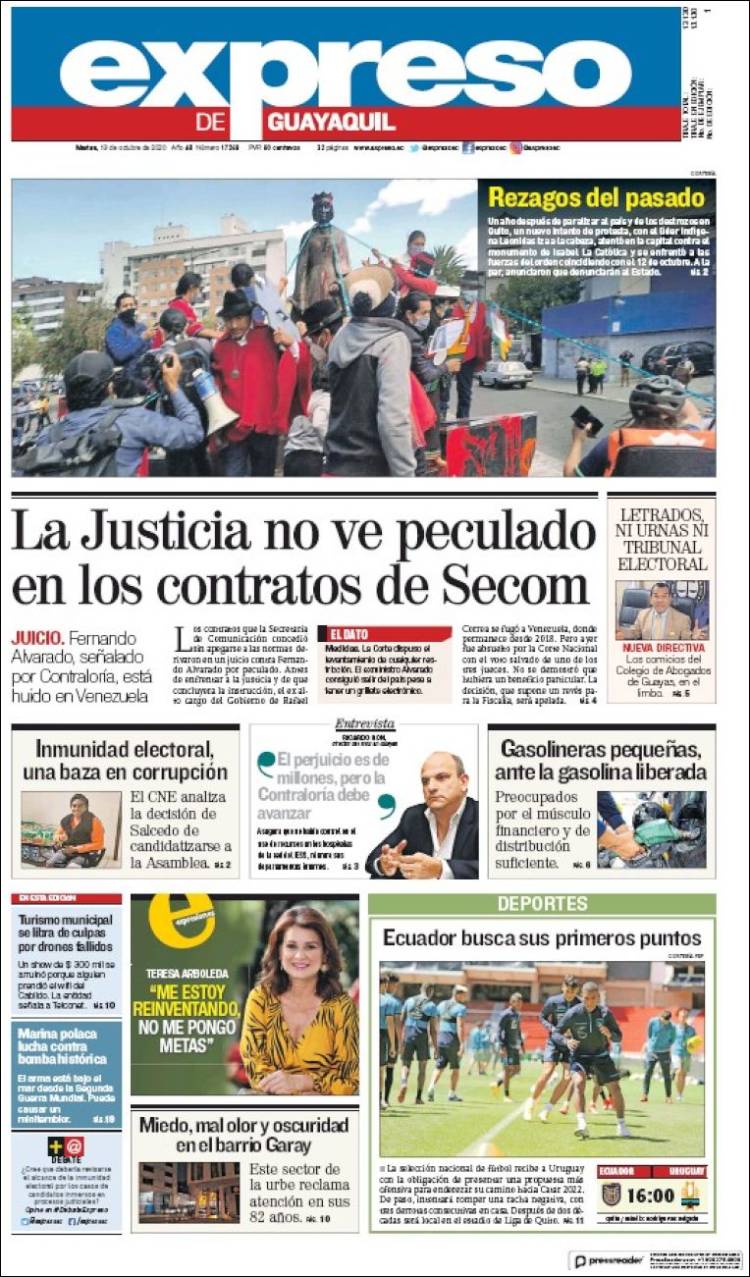 Portada de Expreso (Ecuador)