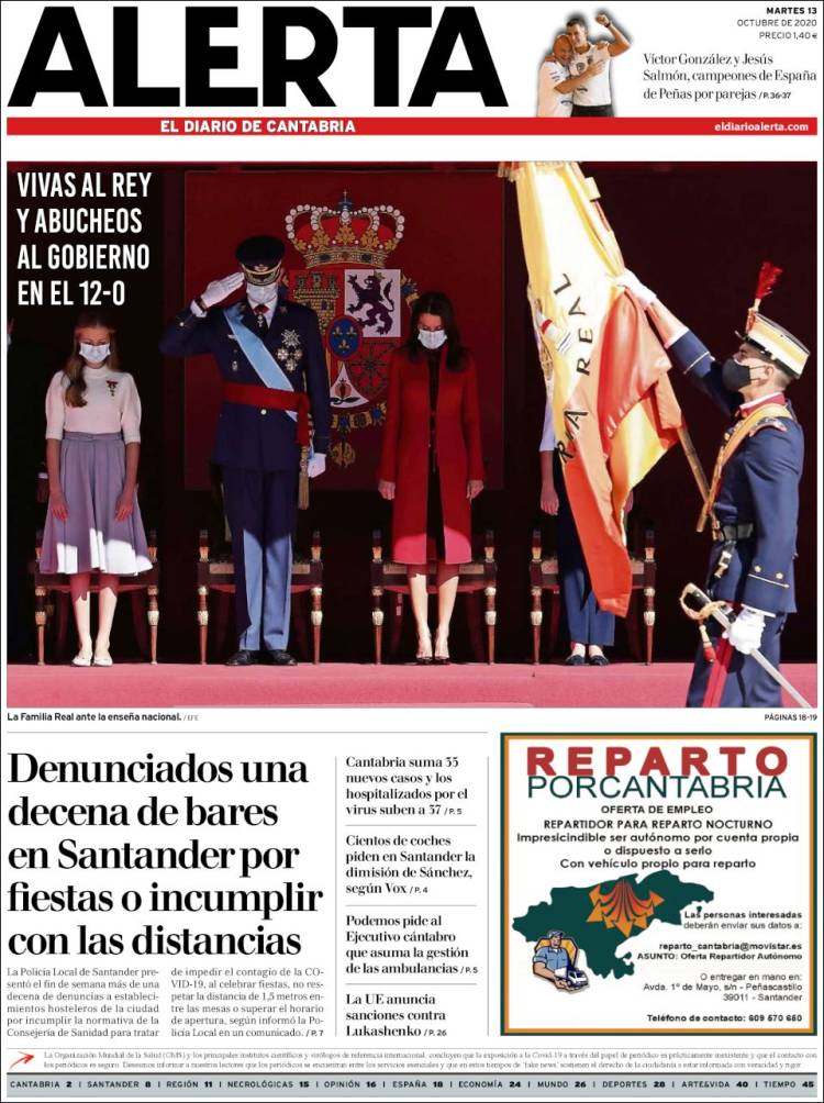 Portada de Alerta - El Diario de Cantabria (España)