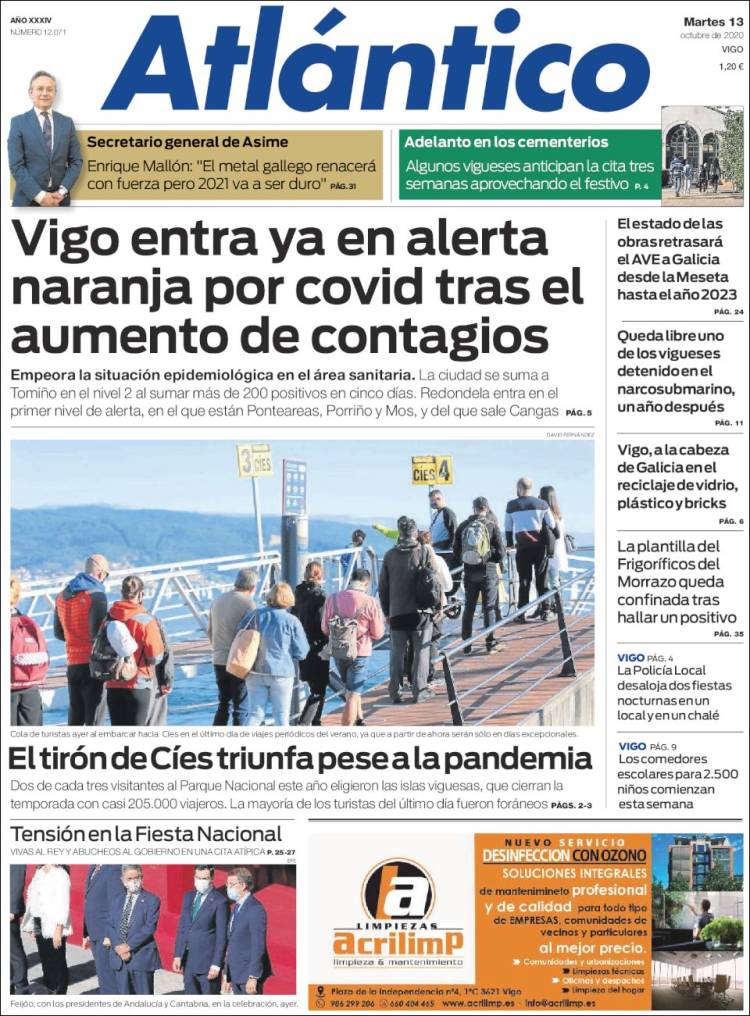 Portada de Atlántico Diario (España)