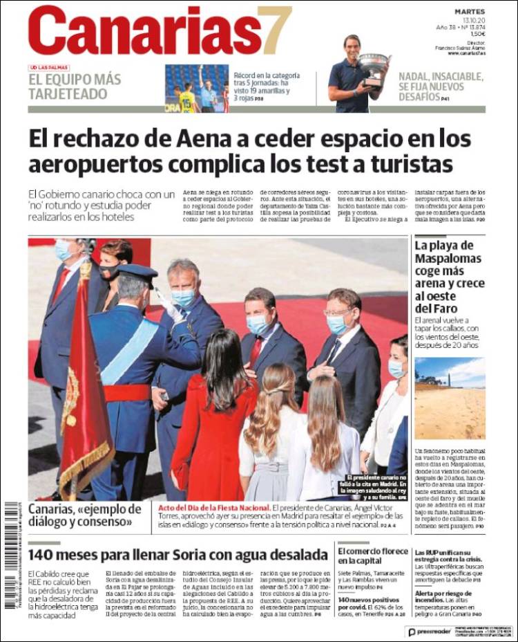 Portada de Canarias 7 (España)