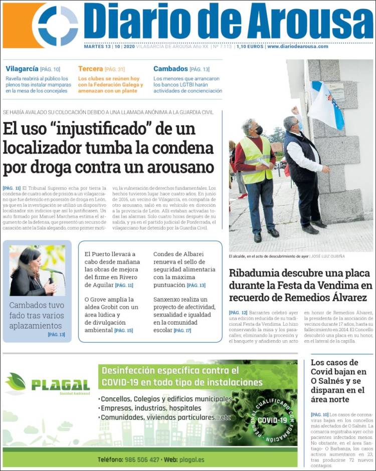 Portada de Diario de Arousa (España)