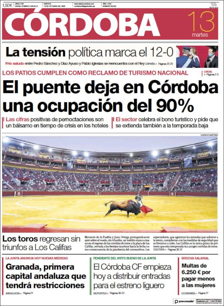 Portada de Diario de Córdoba (España)