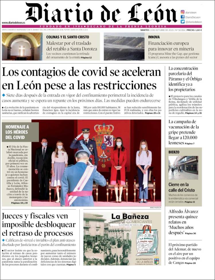 Portada de Diario de León (España)