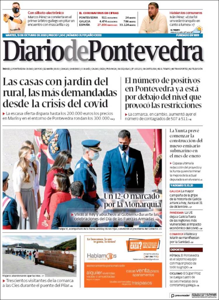 Portada de Diario de Pontevedra (España)