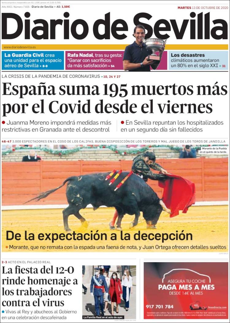 Portada de Diario de Sevilla (España)