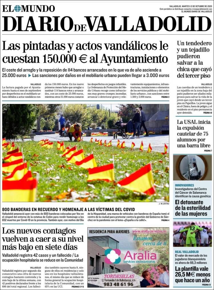 Portada de Diario de Valladolid (España)