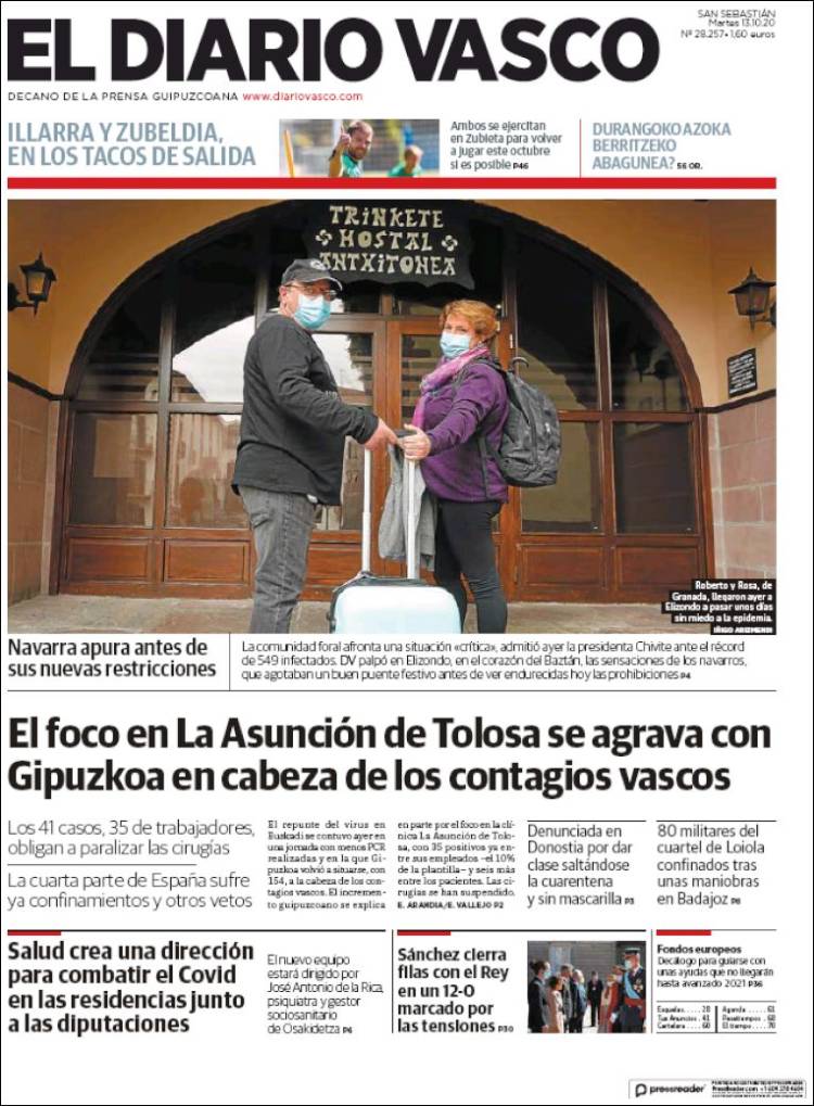 Portada de Diario Vasco (España)