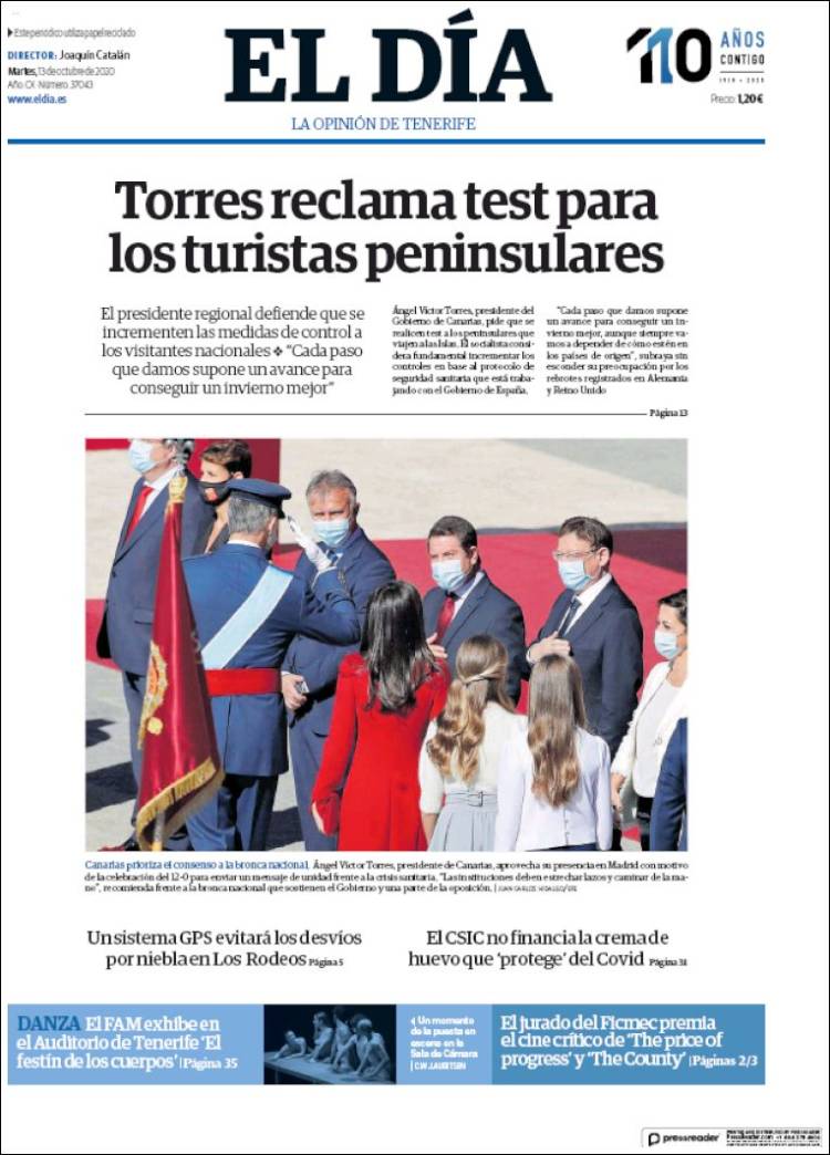 Portada de El Día (España)