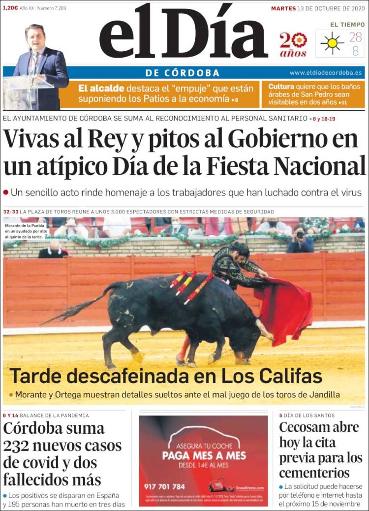 Portada de El Día de Córdoba (España)