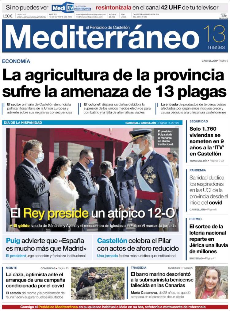 Portada de El Periódico Mediterraneo (España)