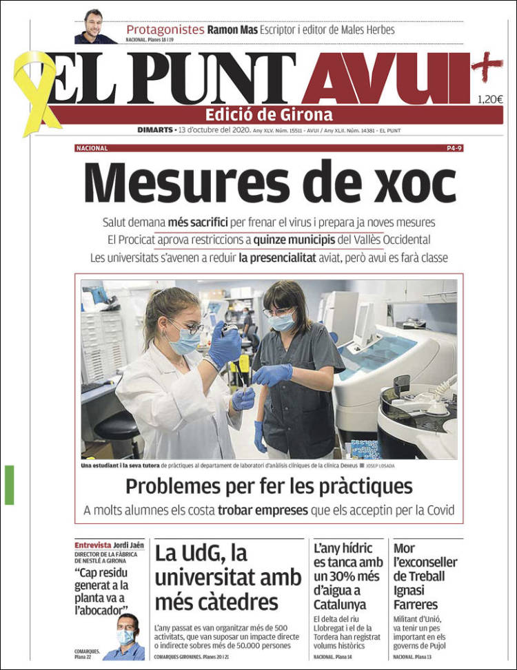 Portada de El Punt Avui - Girona (España)