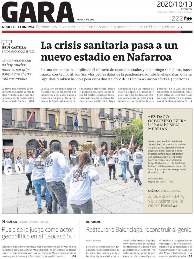 Portada de Gara (España)