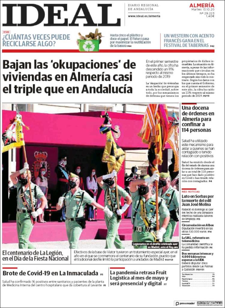 Portada de Ideal Almeria (España)