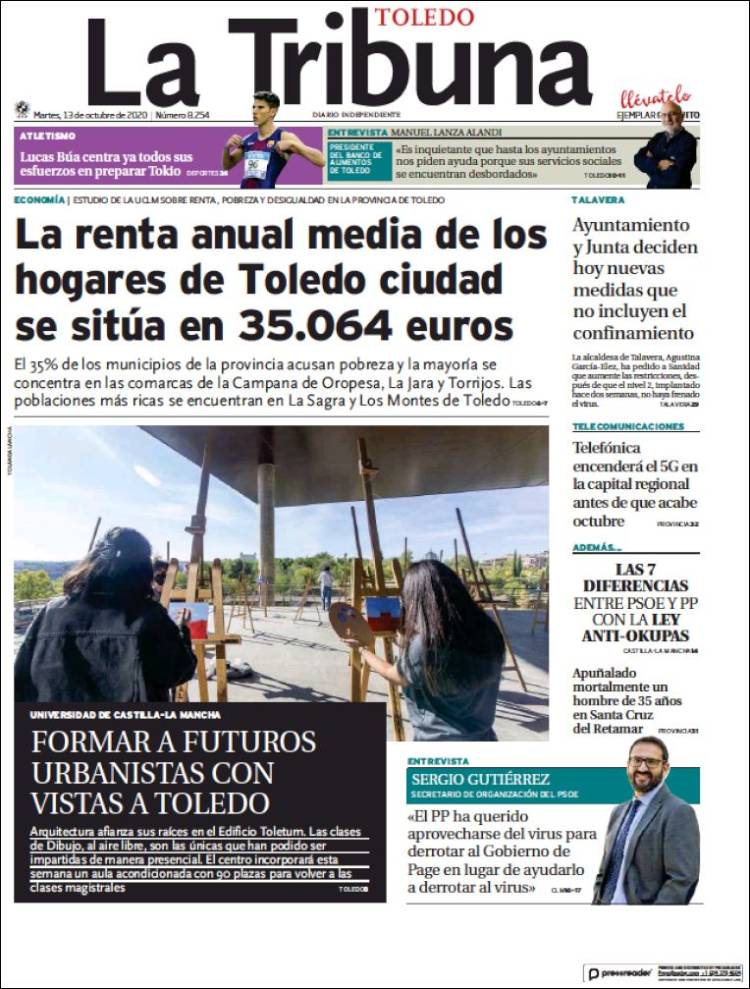 Portada de La Tribuna de Toledo (España)