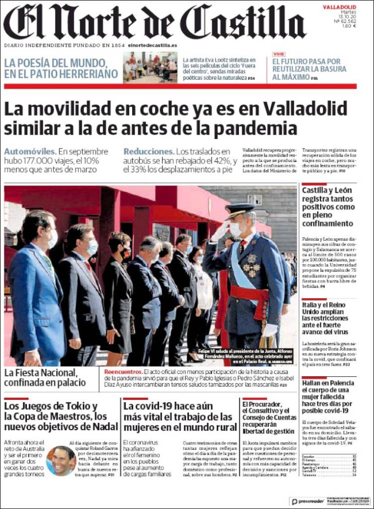 Portada de Norte de Castilla - Valladolid (España)