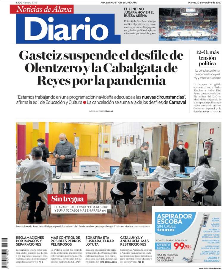 Portada de Noticias de Álava (España)