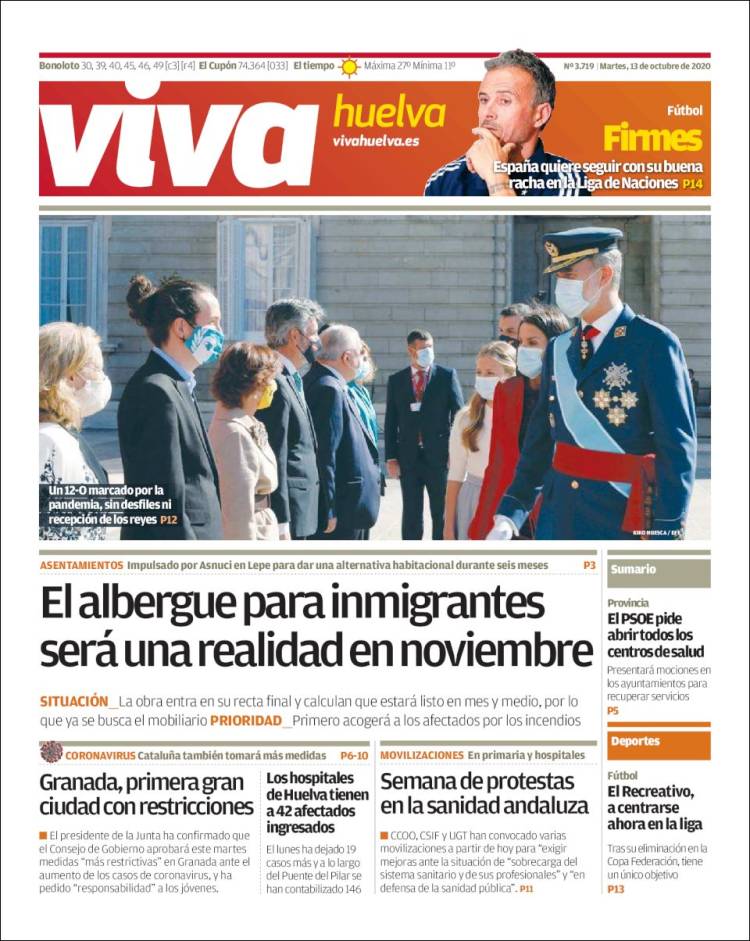 Portada de Viva Huelva (España)