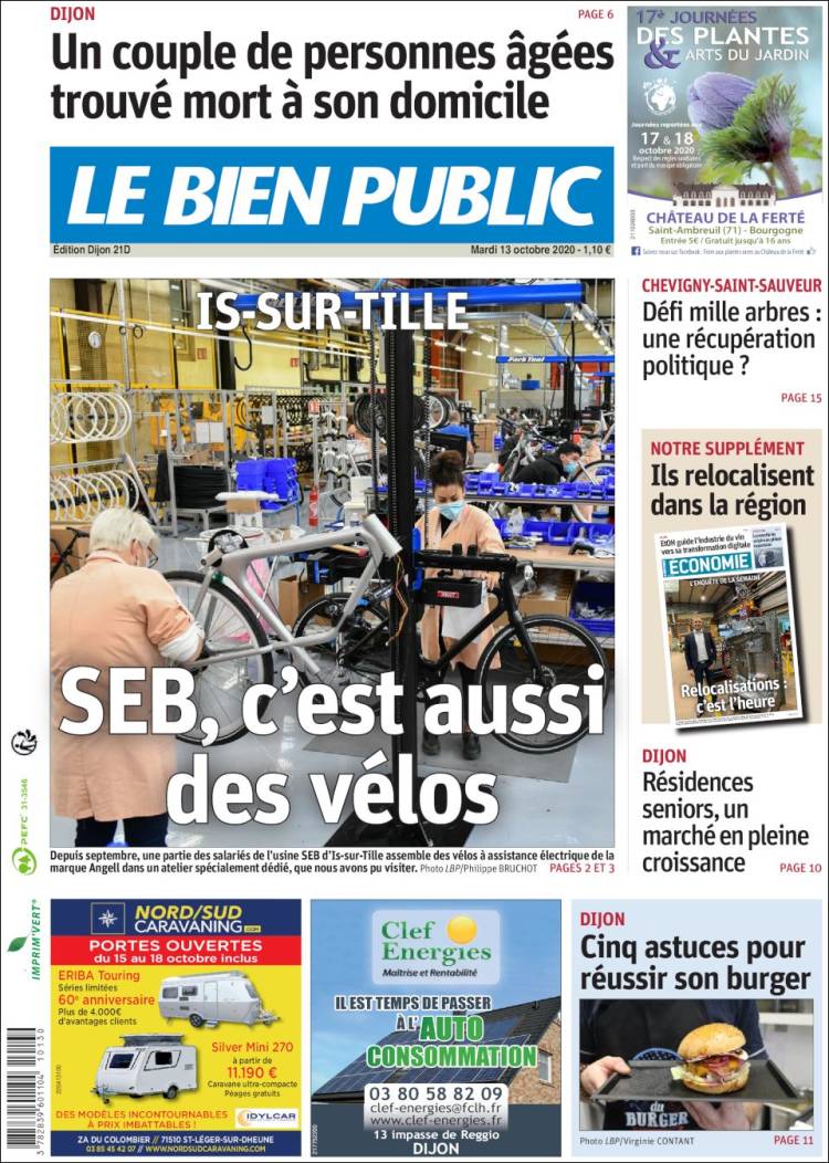 Portada de Le Bien Public (Francia)