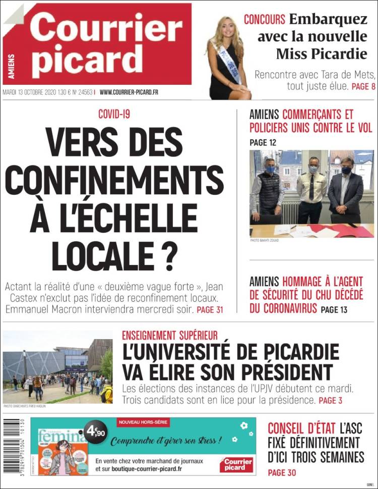 Portada de Courrier Picard (Francia)