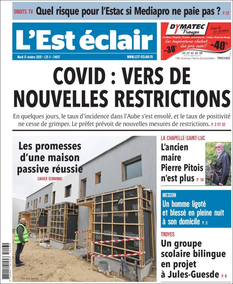 Portada de L'Est Eclair (Francia)