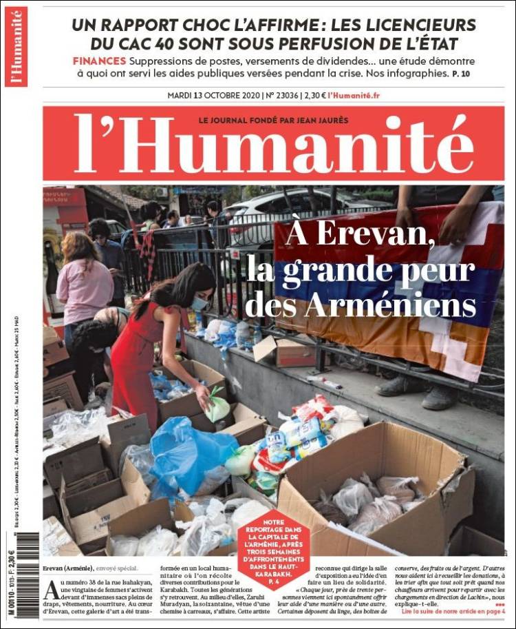 Portada de l'Humanite (Francia)