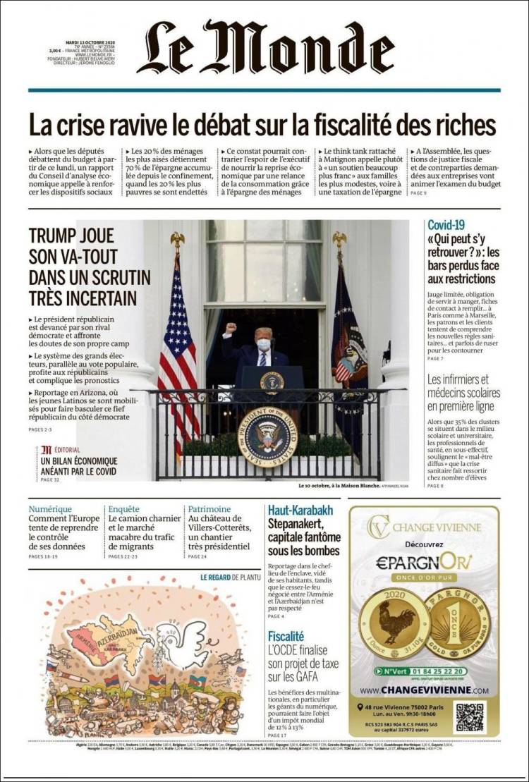 Portada de Le Monde (Francia)