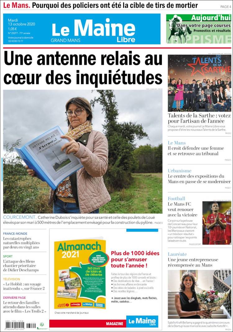 Portada de Le Maine Libre (Francia)