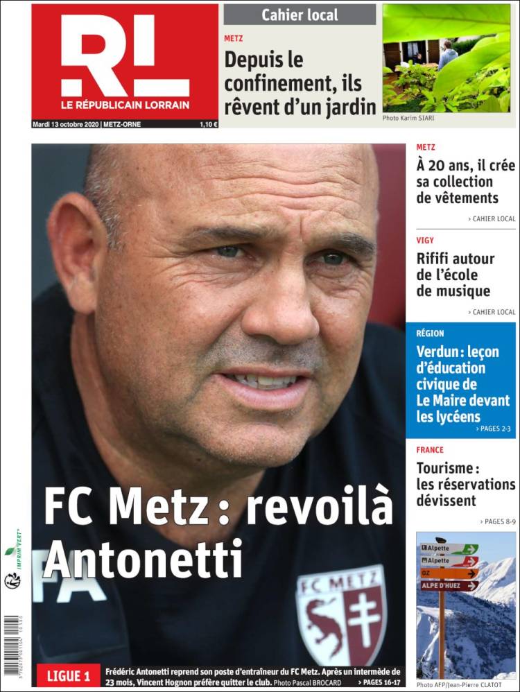 Portada de Le Republicain Lorrain (Francia)