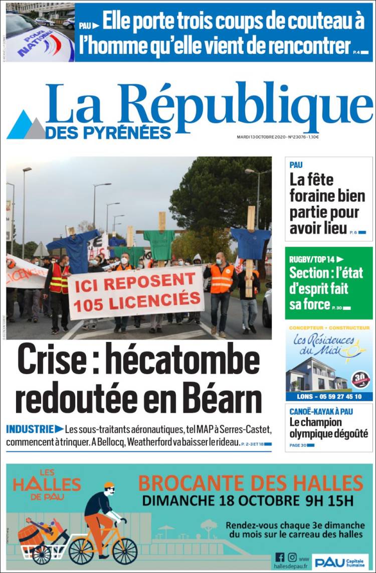 Portada de La République des Pyrénées (Francia)