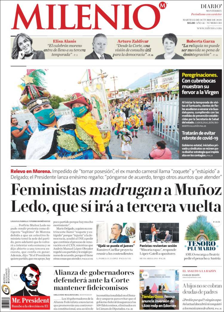 Portada de Milenio de Monterrey (México)