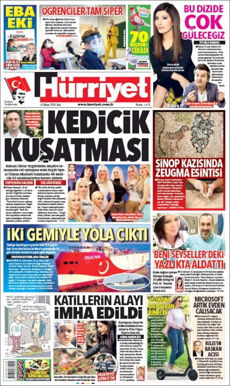 Portada de Hürriyet (Turqu&iacute;a)