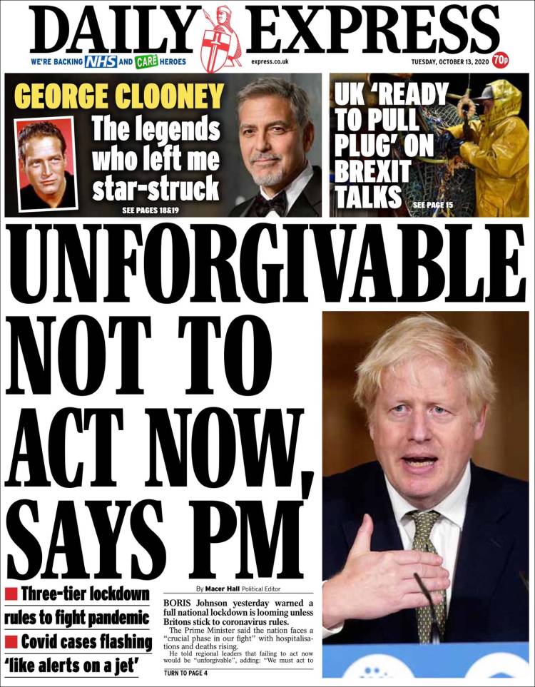 Portada de Daily Express (Reino Unido)