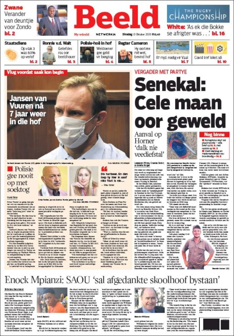 Portada de Beeld (Sud&aacute;frica)