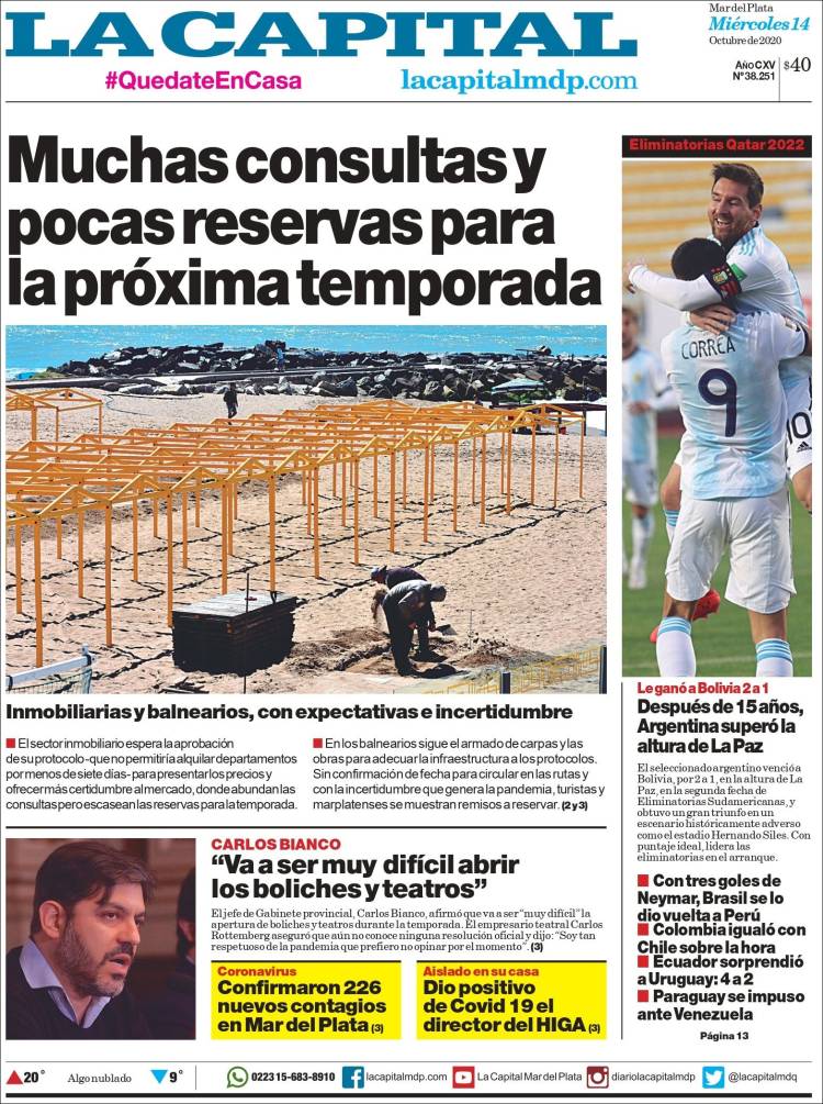 Portada de Diario La Capital - Mar del Plata (Argentina)