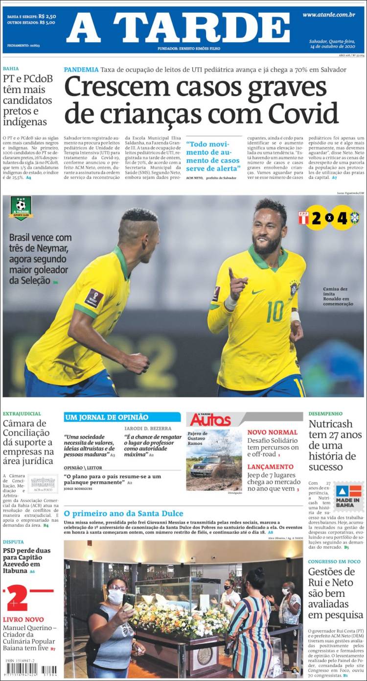 Portada de Diário A Tarde (Brasil)