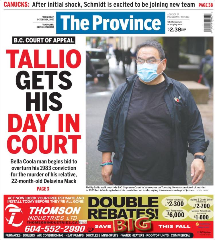 Portada de The Province (Canadá)