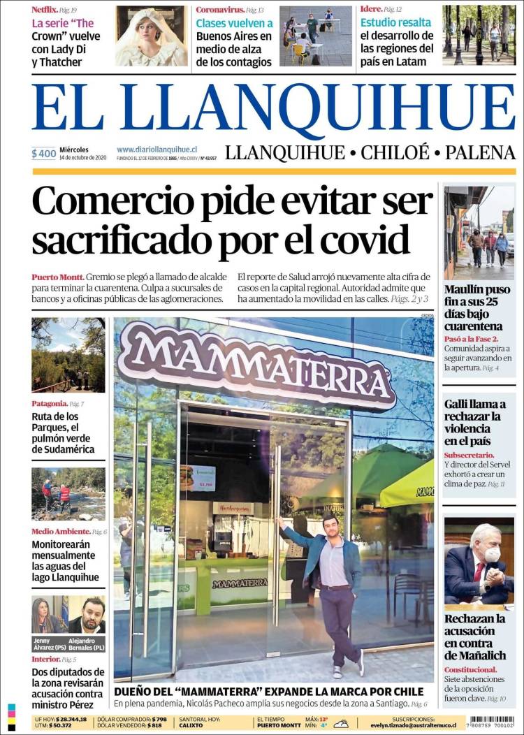 Portada de El Llanquihue (Chile)