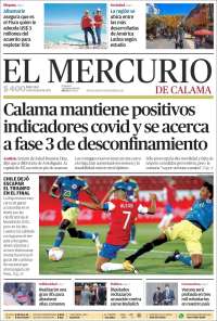 Portada de El Mercurio - Calama (Chile)