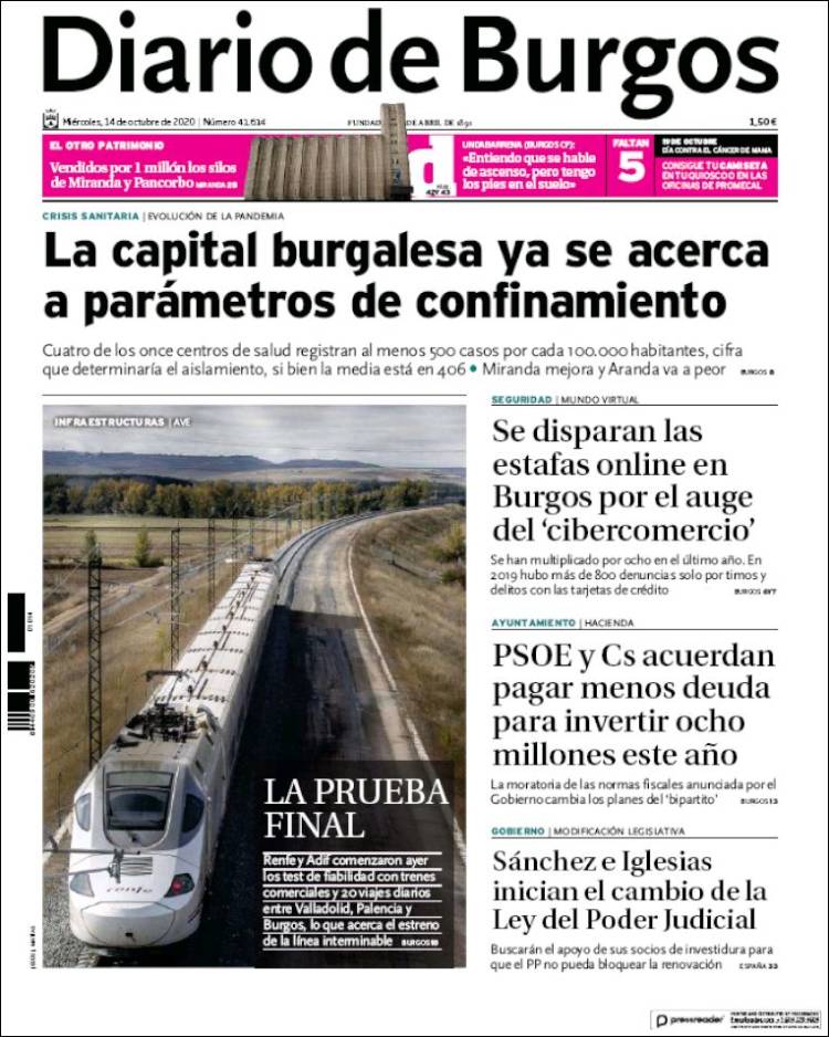 Portada de Diario de Burgos (Espa&ntilde;a)