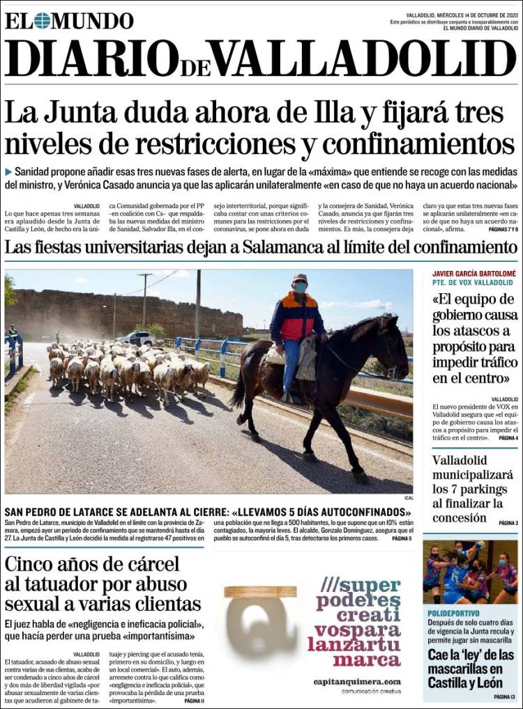 Portada de Diario de Valladolid (Espa&ntilde;a)