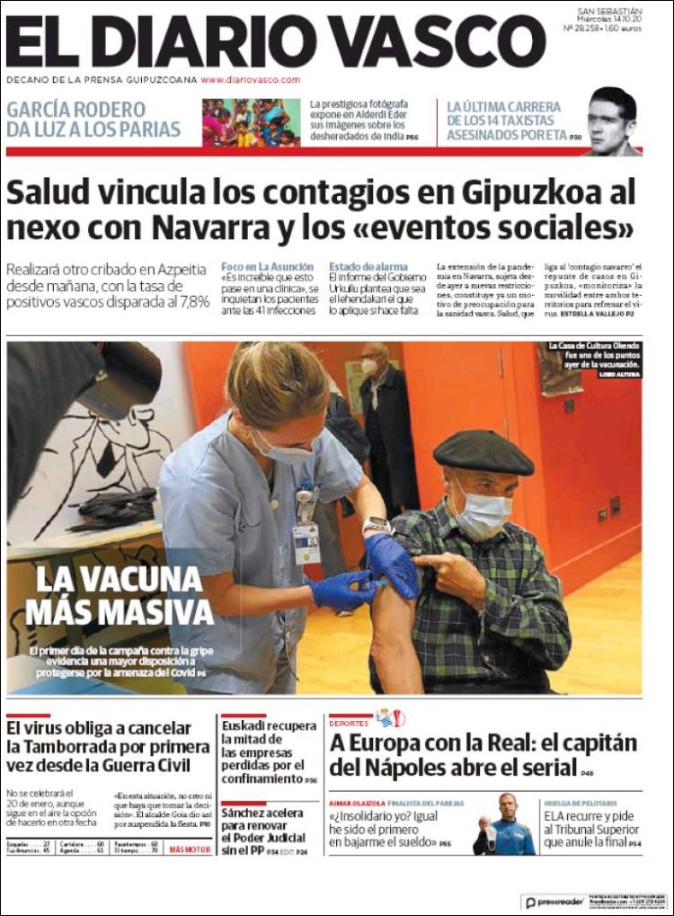 Portada de Diario Vasco (Espa&ntilde;a)