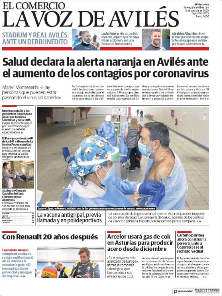 Portada de El Comercio - Avilés (Espa&ntilde;a)