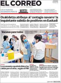 Portada de El Correo - Guipuzcoa (Espa&ntilde;a)
