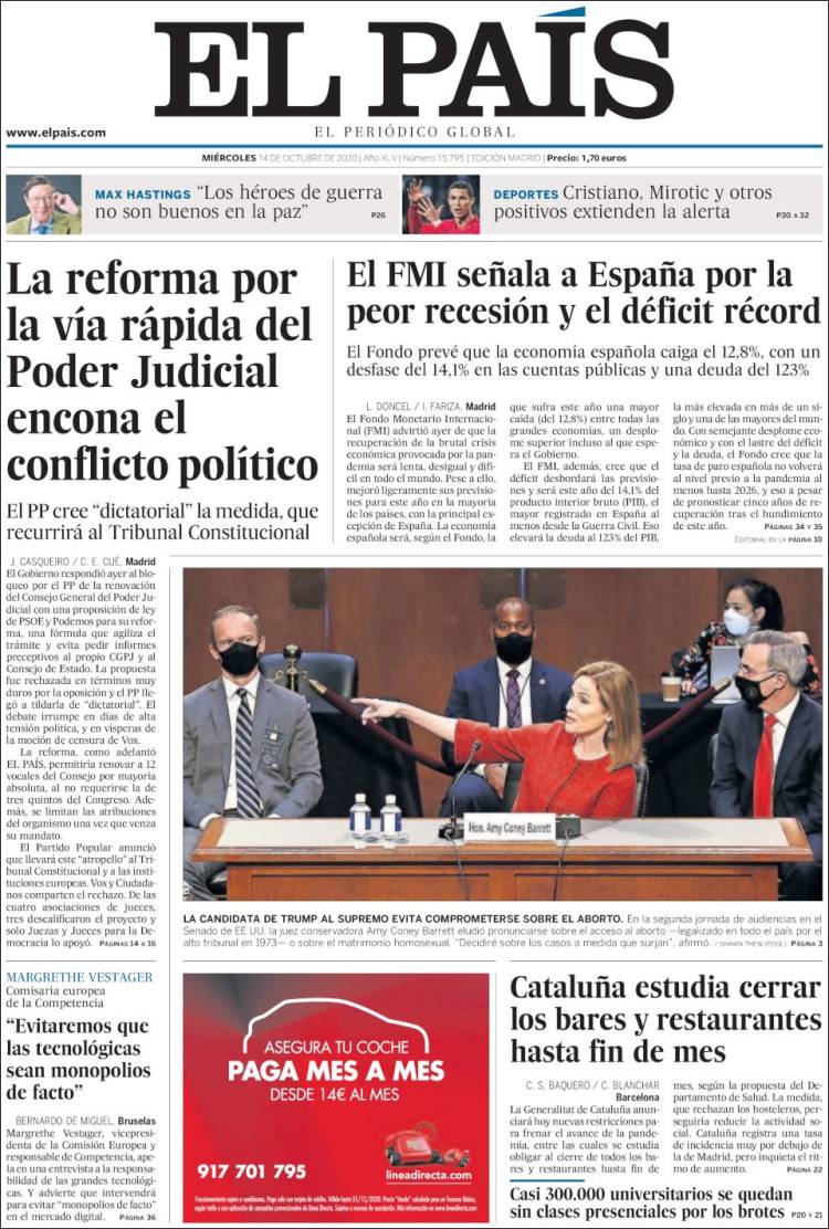 Portada de El País (Espa&ntilde;a)
