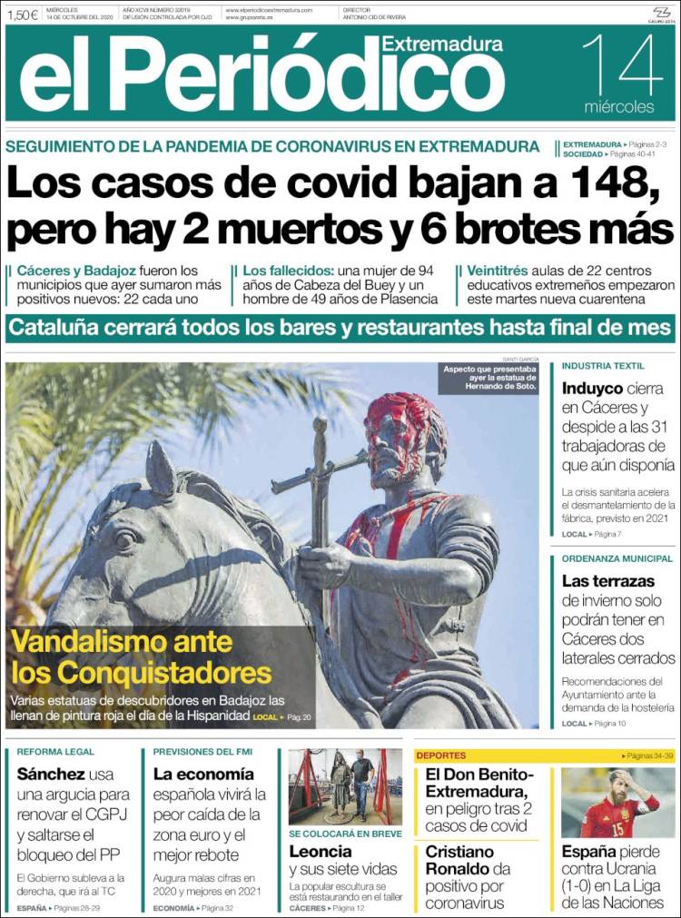 Portada de El Periódico de Extremadura (Espa&ntilde;a)