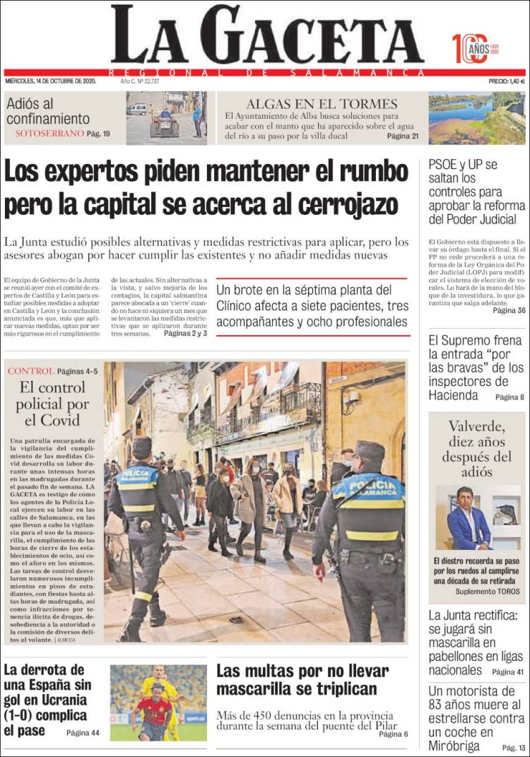 Portada de La Gaceta de Salamanca (Espa&ntilde;a)