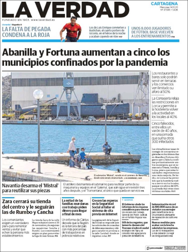 Portada de La Verdad de Cartagena (Espa&ntilde;a)