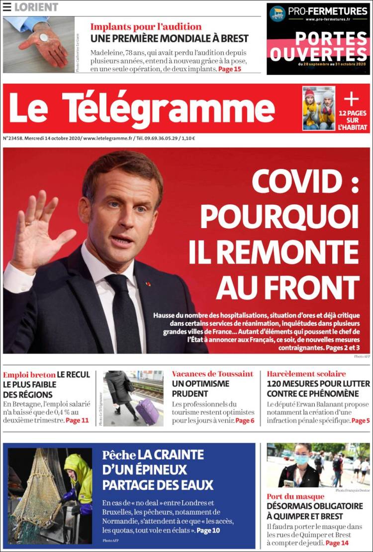 Portada de Télégramme (Francia)
