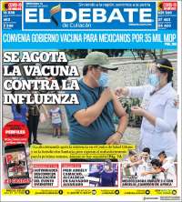 Portada de El Debate de Culiacán (México)